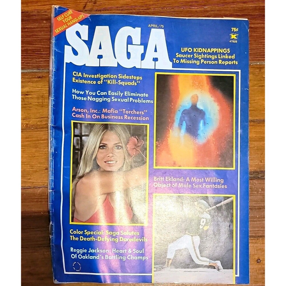 Saga Magazine April 1975 Vol 50 No 1 Illustrated UFOs Men's Monthly